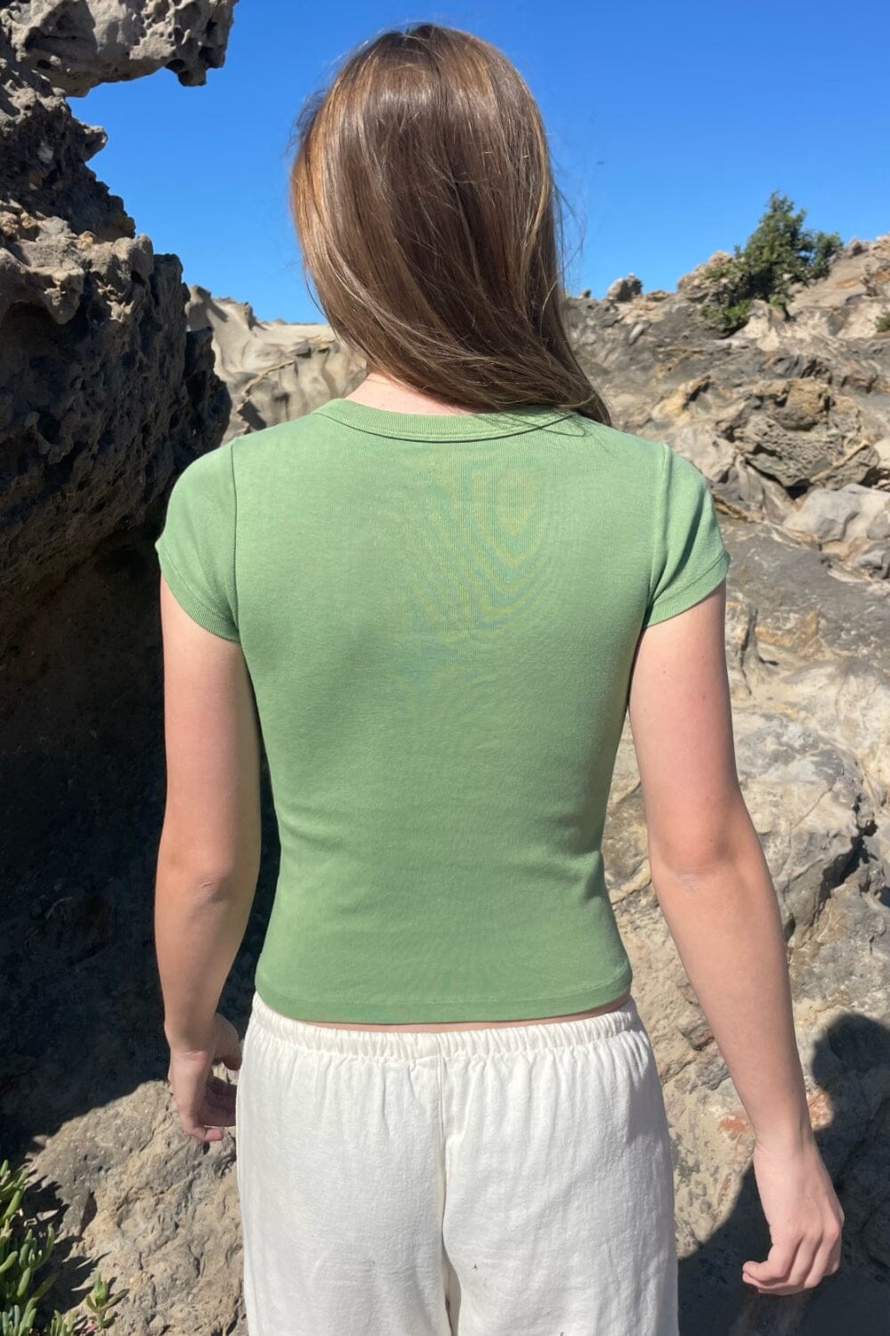 Ashlyn Crop Top | Light Olive Green / XS/S