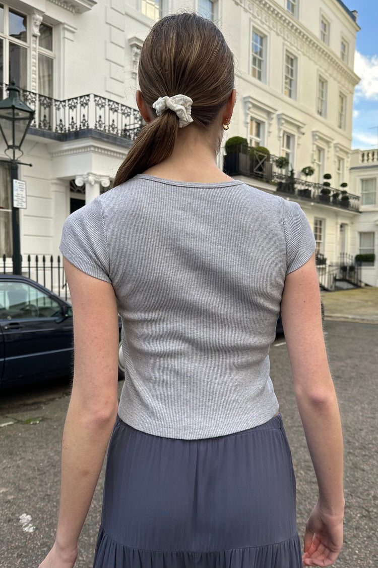 Hailie Ribbed Top | Heather Grey