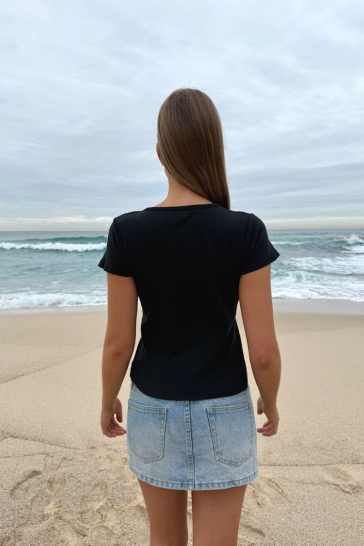 Ashlyn Butterfly Top | Black / XS/S