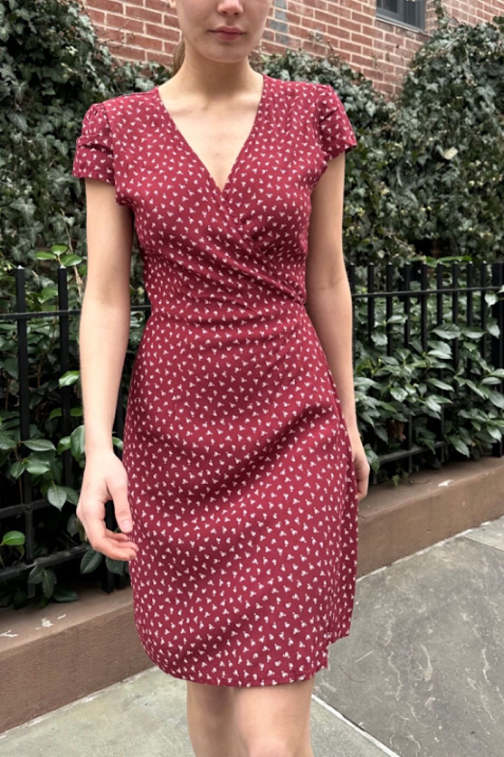 Faded Red with Flowers