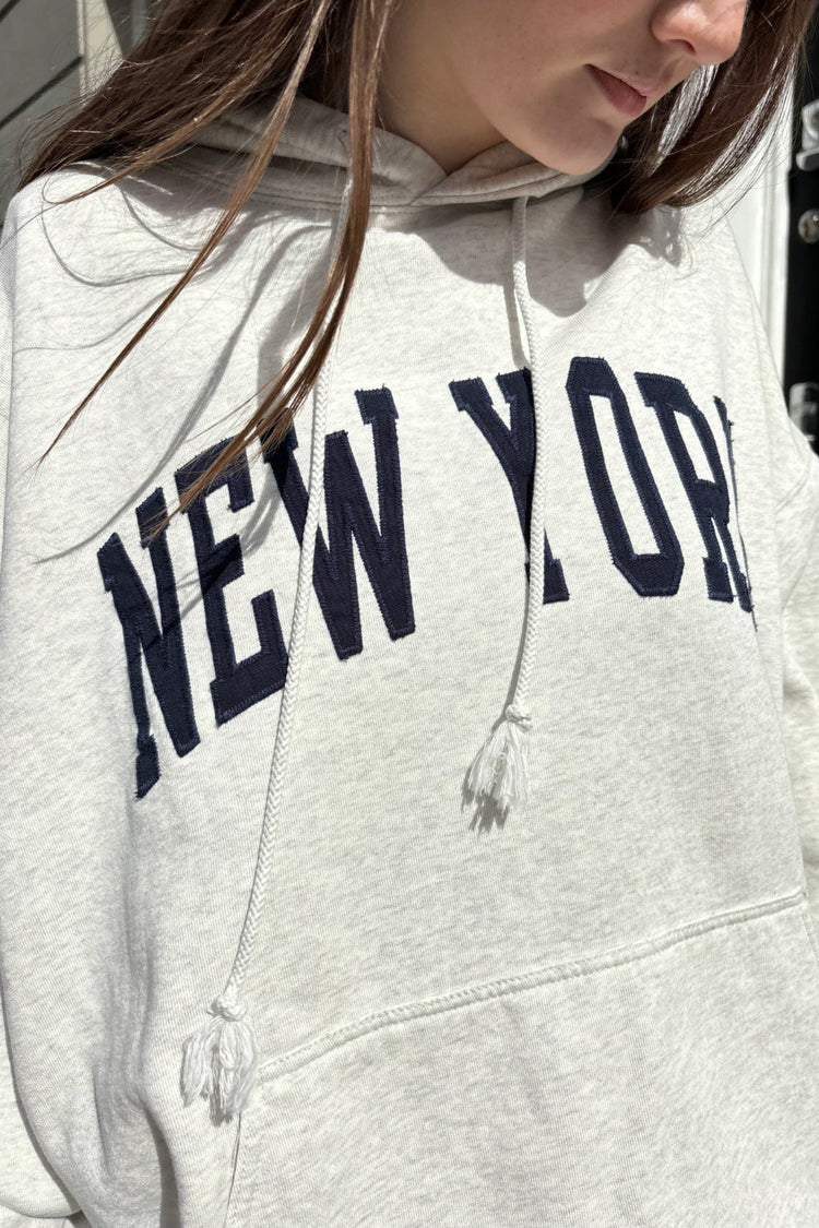 Christy New York Hoodie | Heather White / Oversized Fit