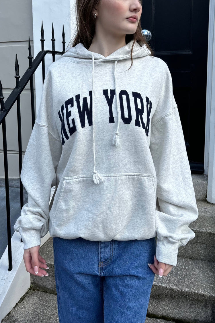 Christy New York Hoodie | Heather White / Oversized Fit