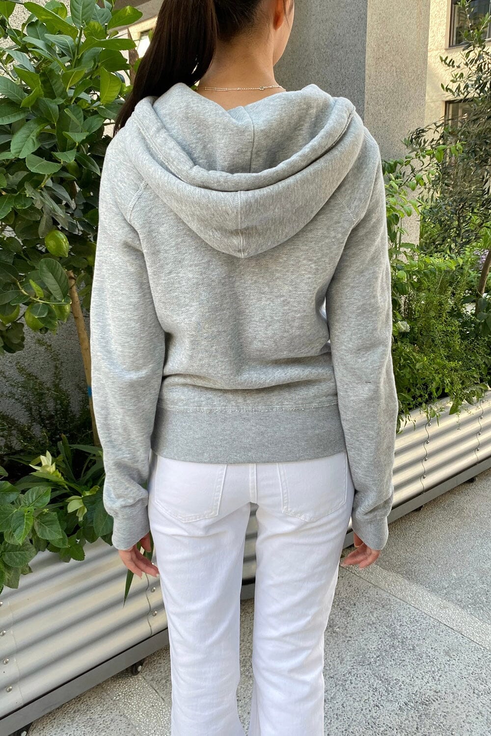 Christy V-neck Hoodie | Heather Grey / Regular Fit