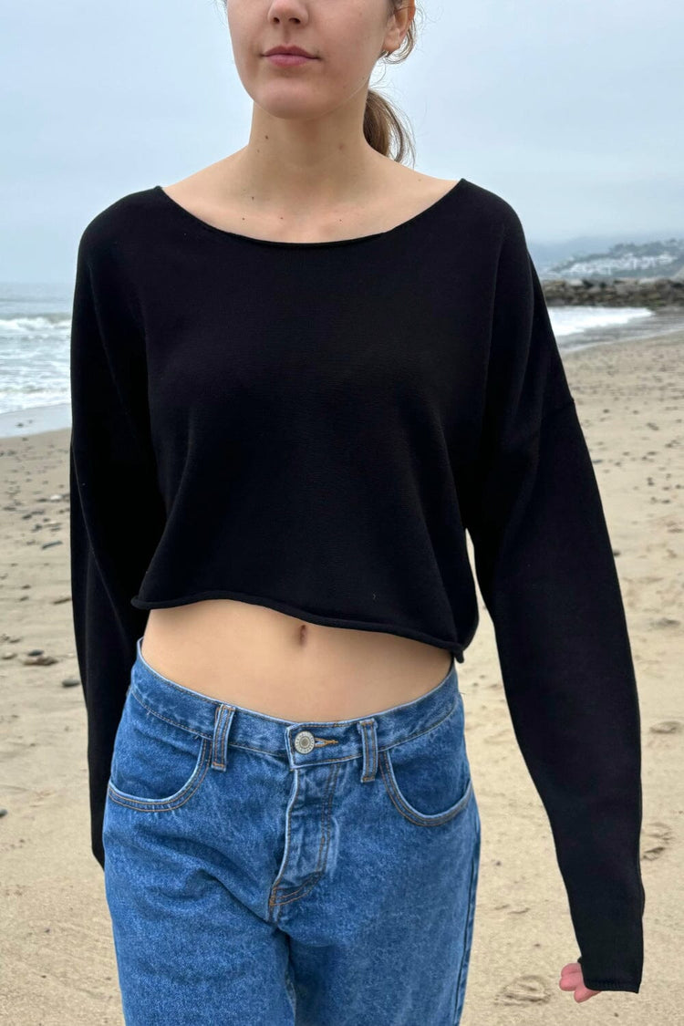 Cameron Cropped Sweater | Black