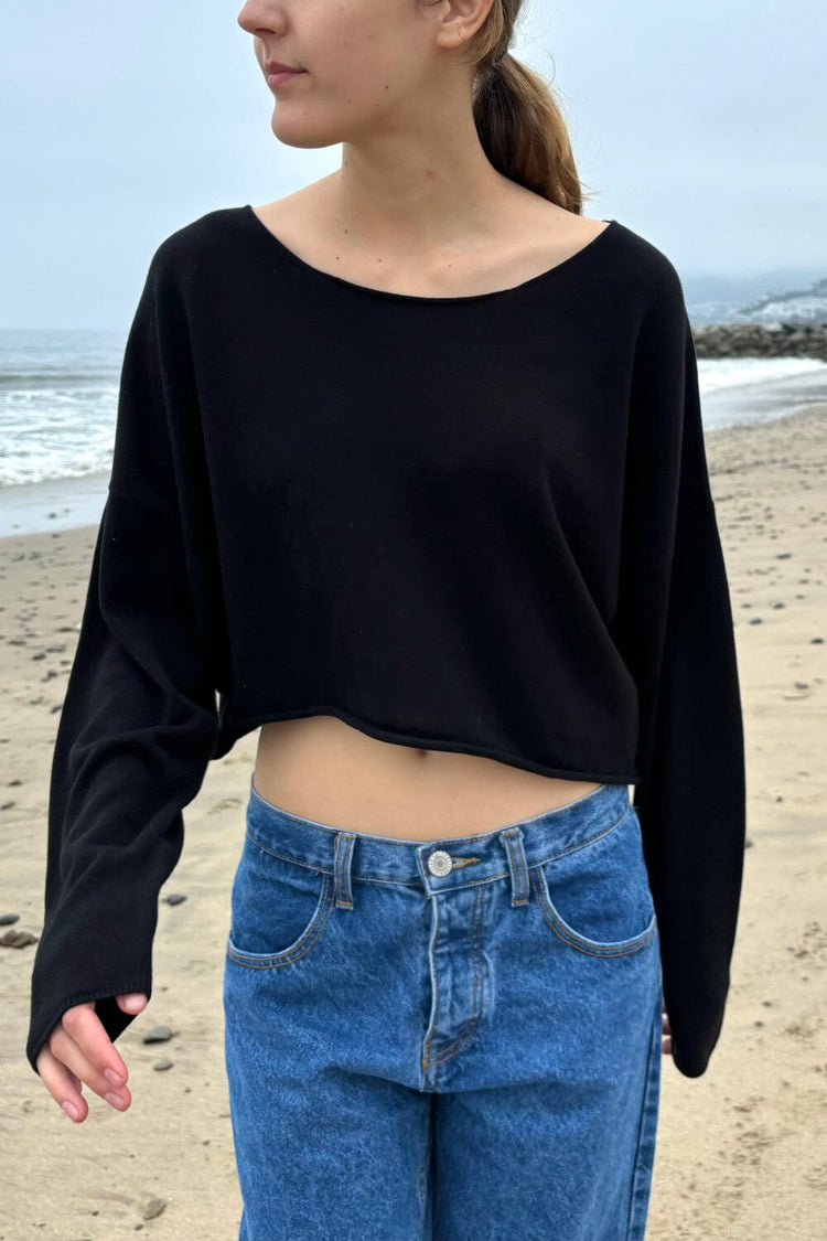 Cameron Cropped Sweater | Black