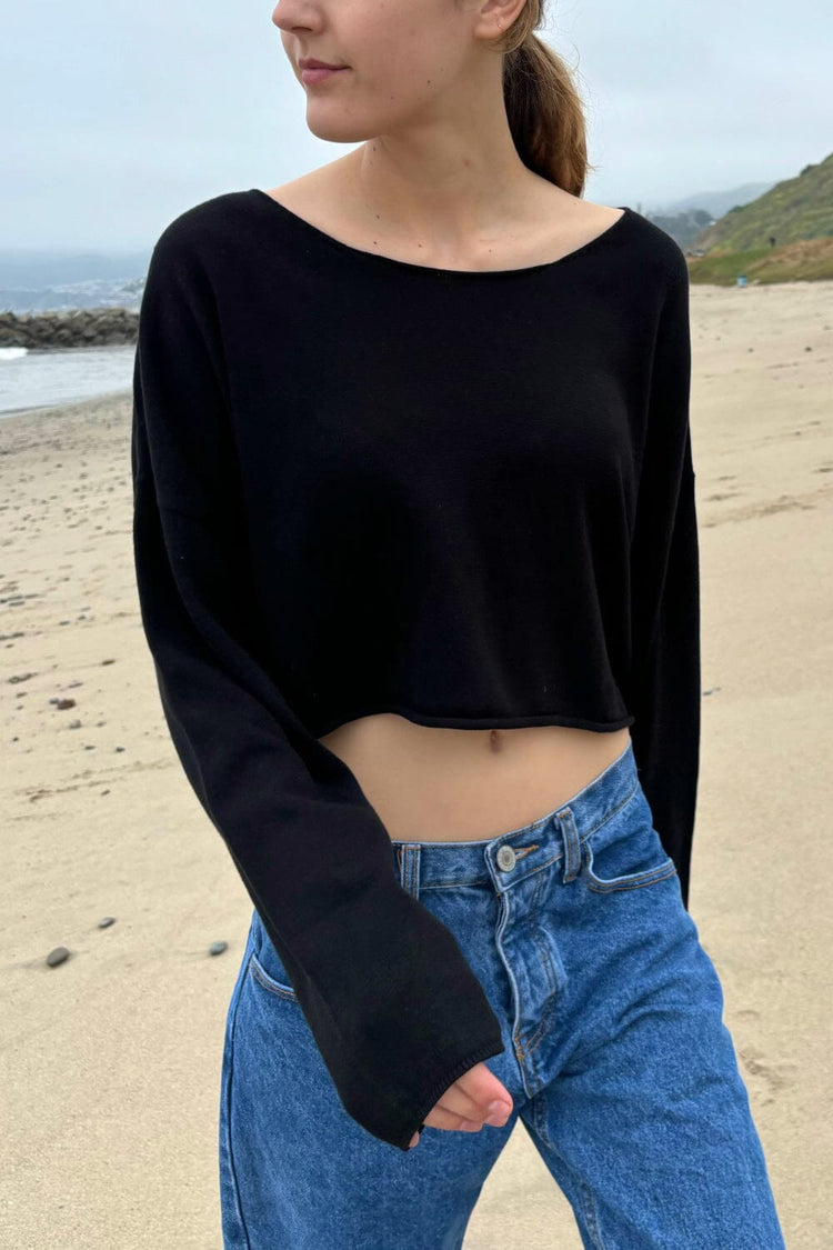 Cameron Cropped Sweater | Black