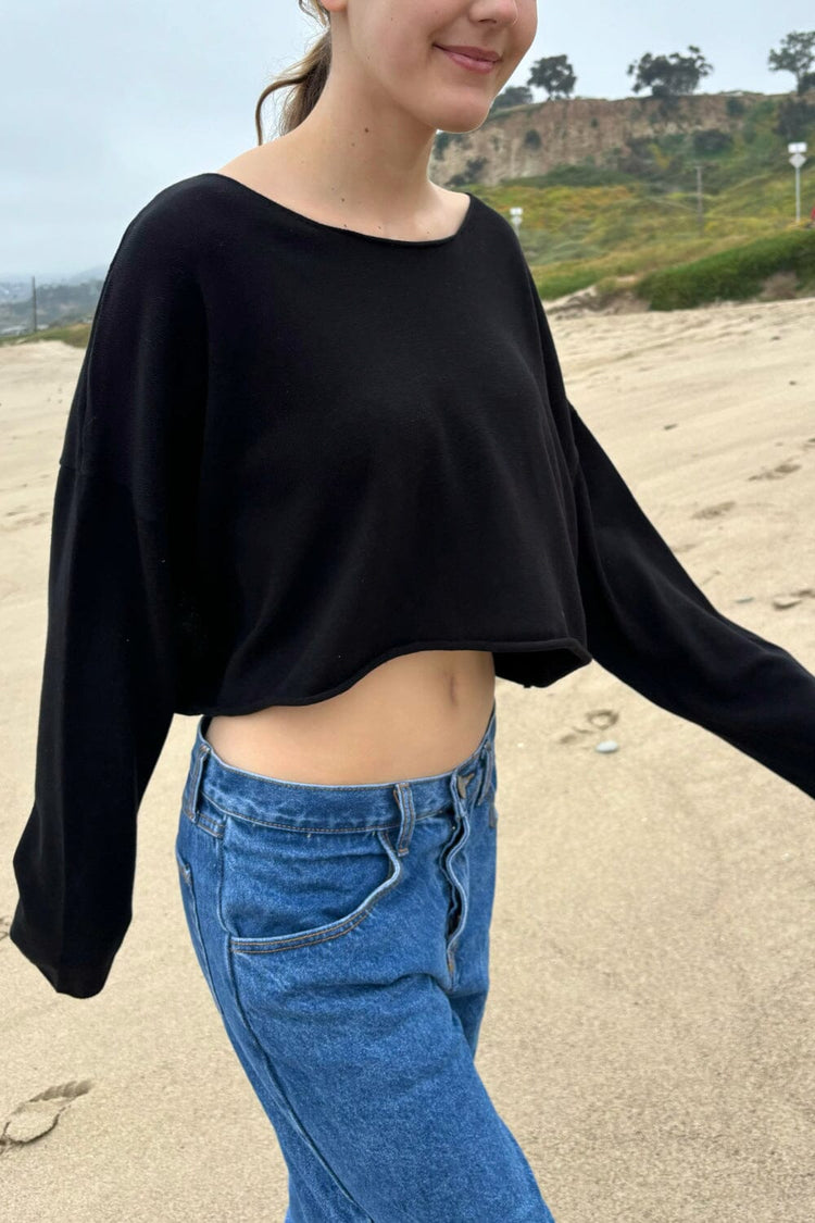 Cameron Cropped Sweater | Black