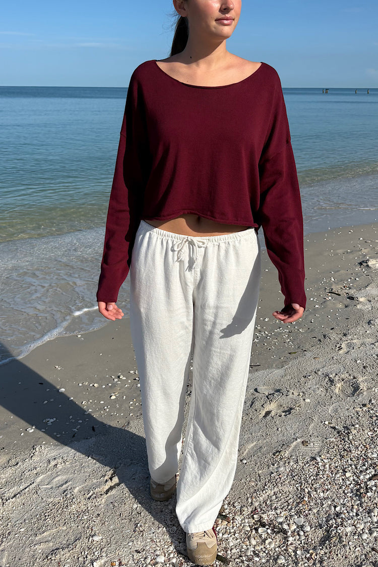 Cameron Cropped Sweater | Burgundy