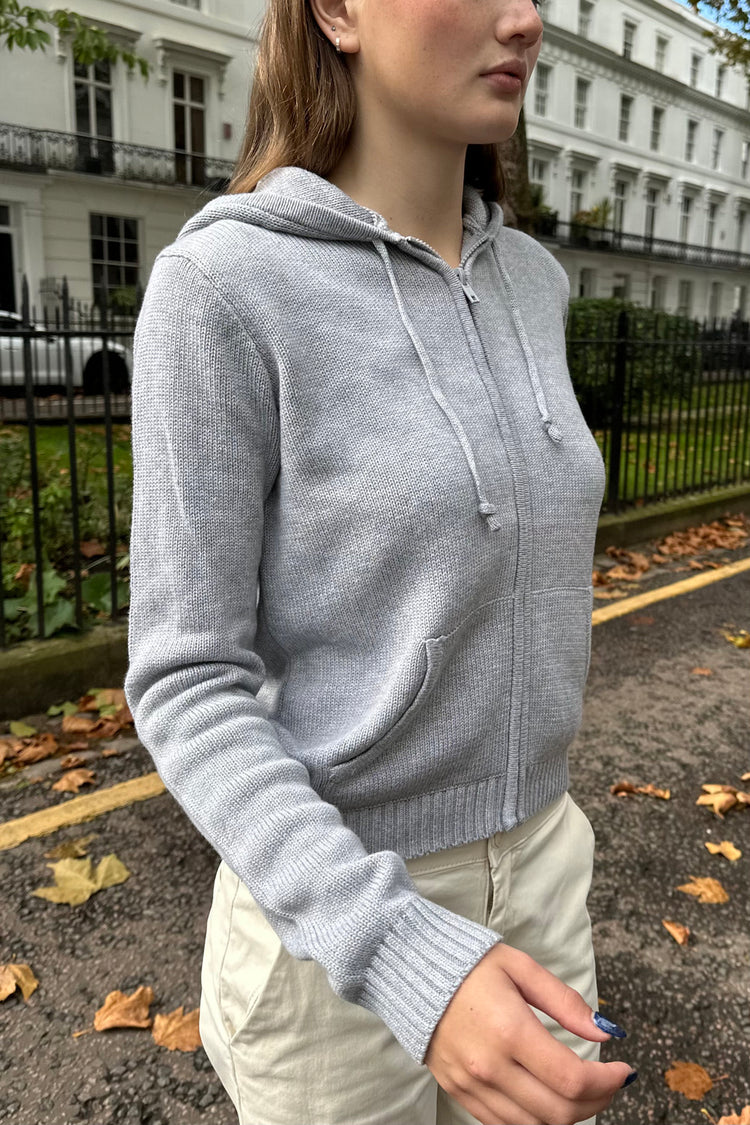 Alana Zip-Up Sweater | Heather Grey