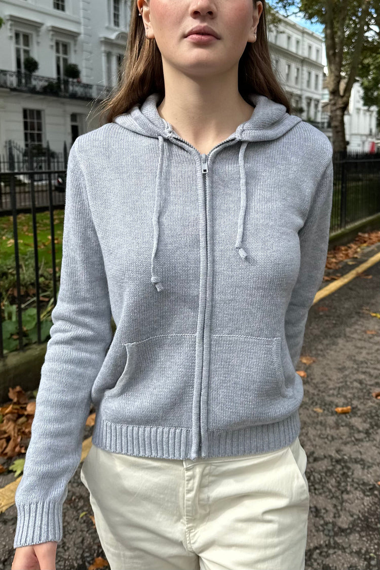 Alana Zip-Up Sweater | Heather Grey