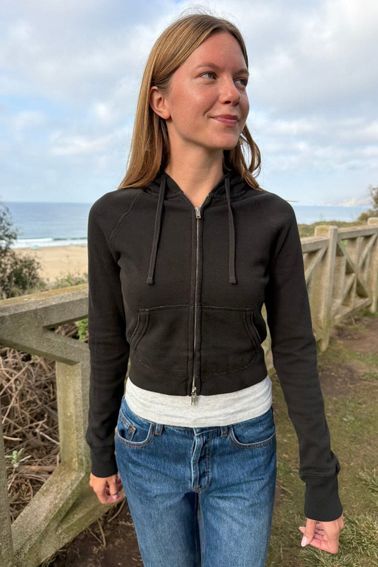 Crystal Cropped Hoodie | Black / Cropped Fit