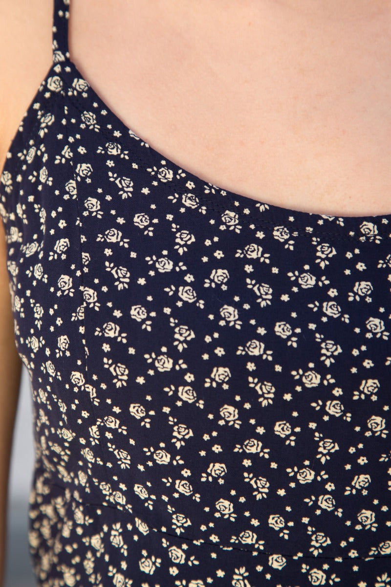 Navy Blue and Cream Floral