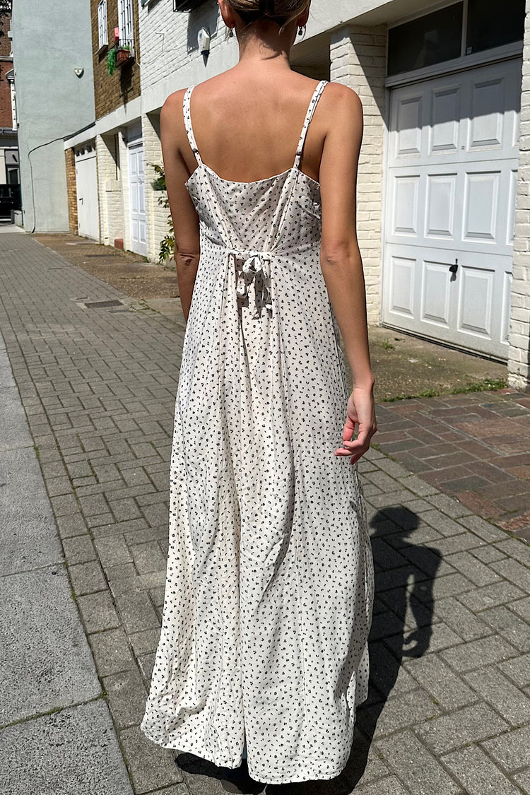Colleen Floral Dress | Ivory Dark Navy Flowers / XS/S