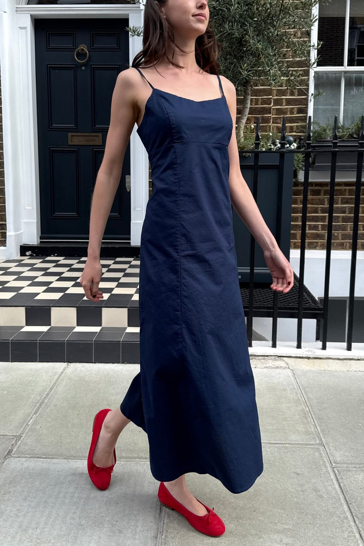 Collen Cotton Dress | Blue Navy