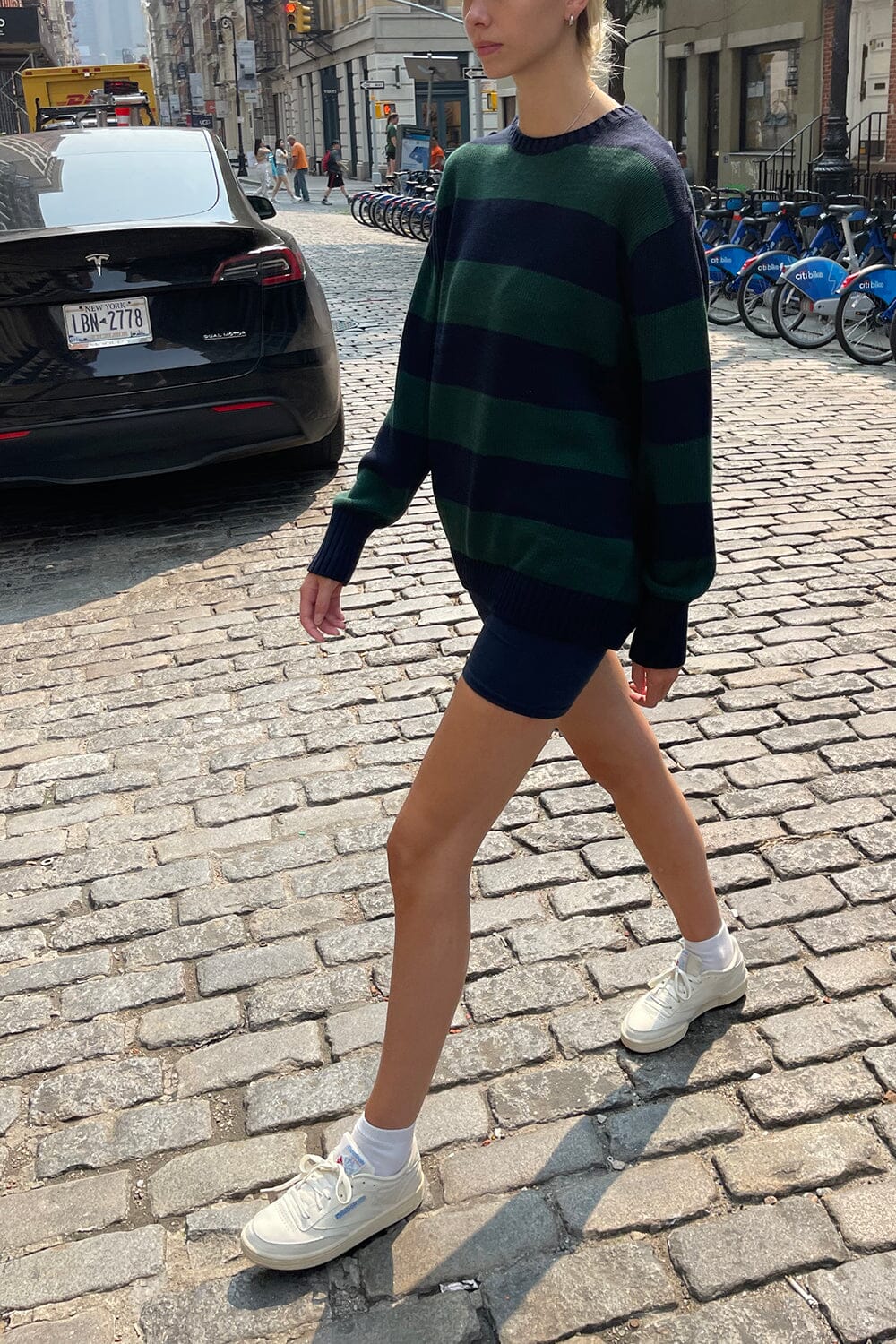 Green Blue Stripe / Oversized Fit