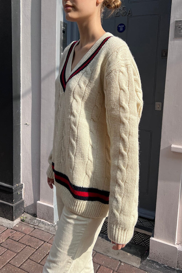 Nikki Trimming Sweater | Cream / Oversized Fit