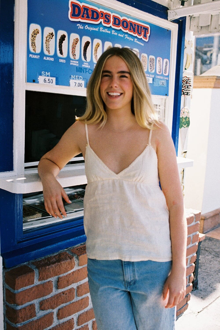 Edith Linen Tank | Pastel Yellow / S