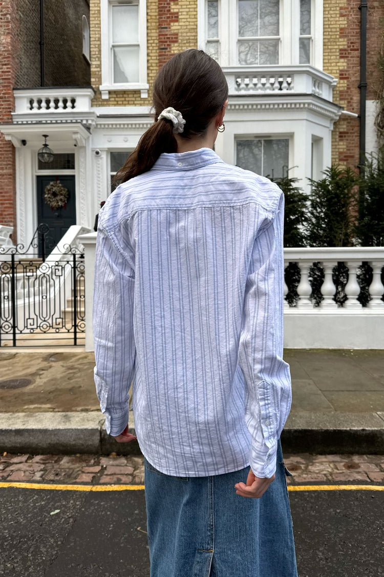 Stephanie Stripe Top | Light Blue And Double White Stripes / S/M