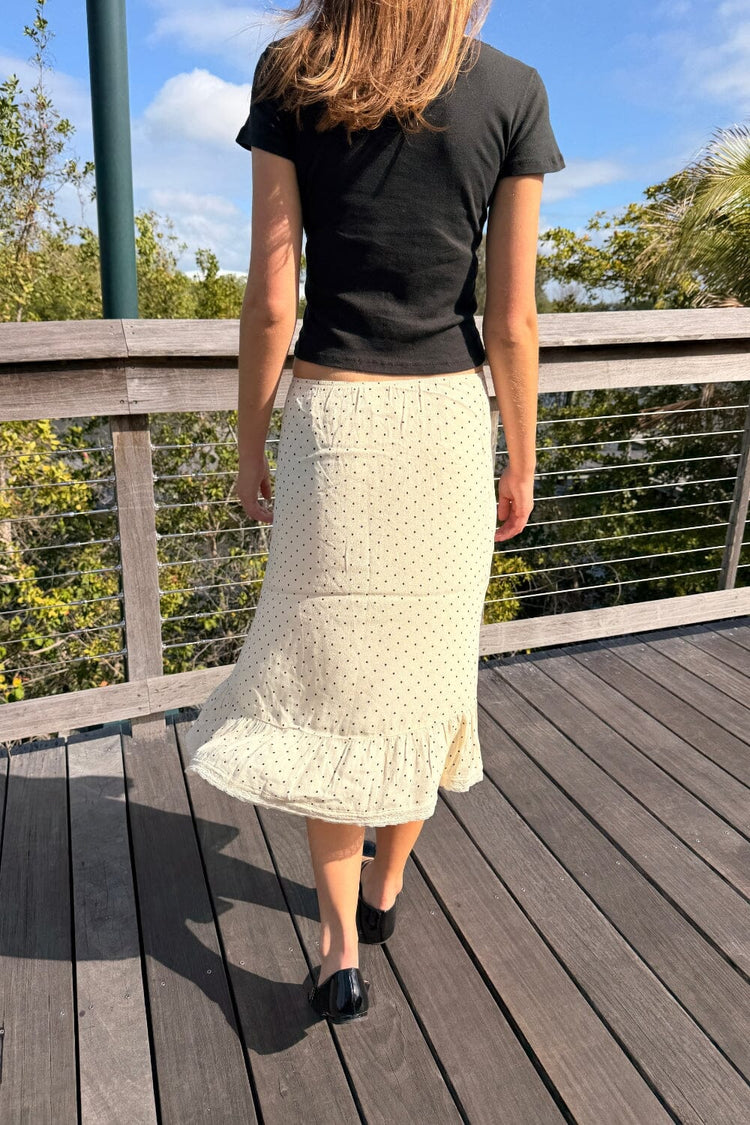Justine Polka Dots Skirt | Ivory with Faded Black Polka Dots / XS/S