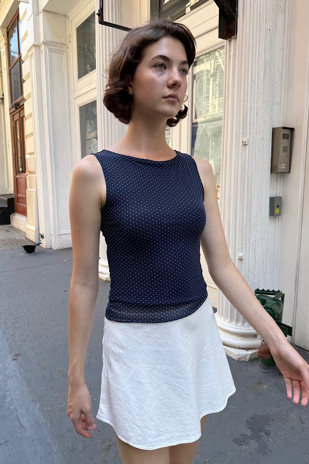 Navy Blue with White Polka Dots / XS/S