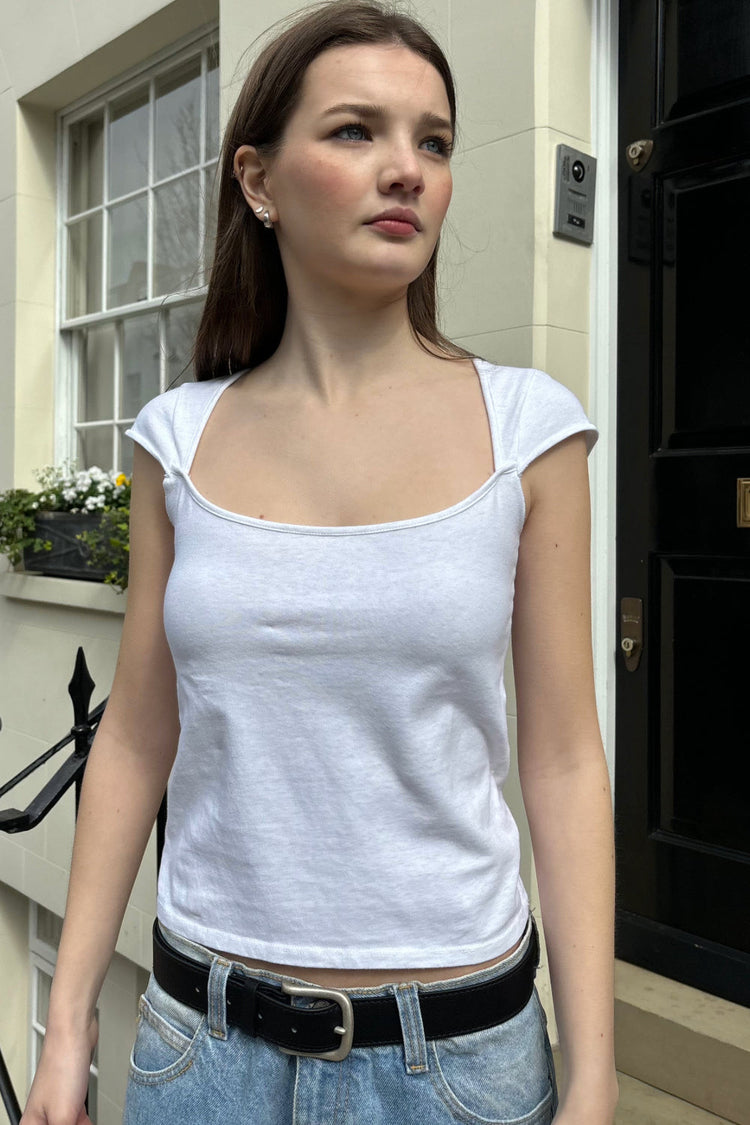 Ella Top | Heather White / S