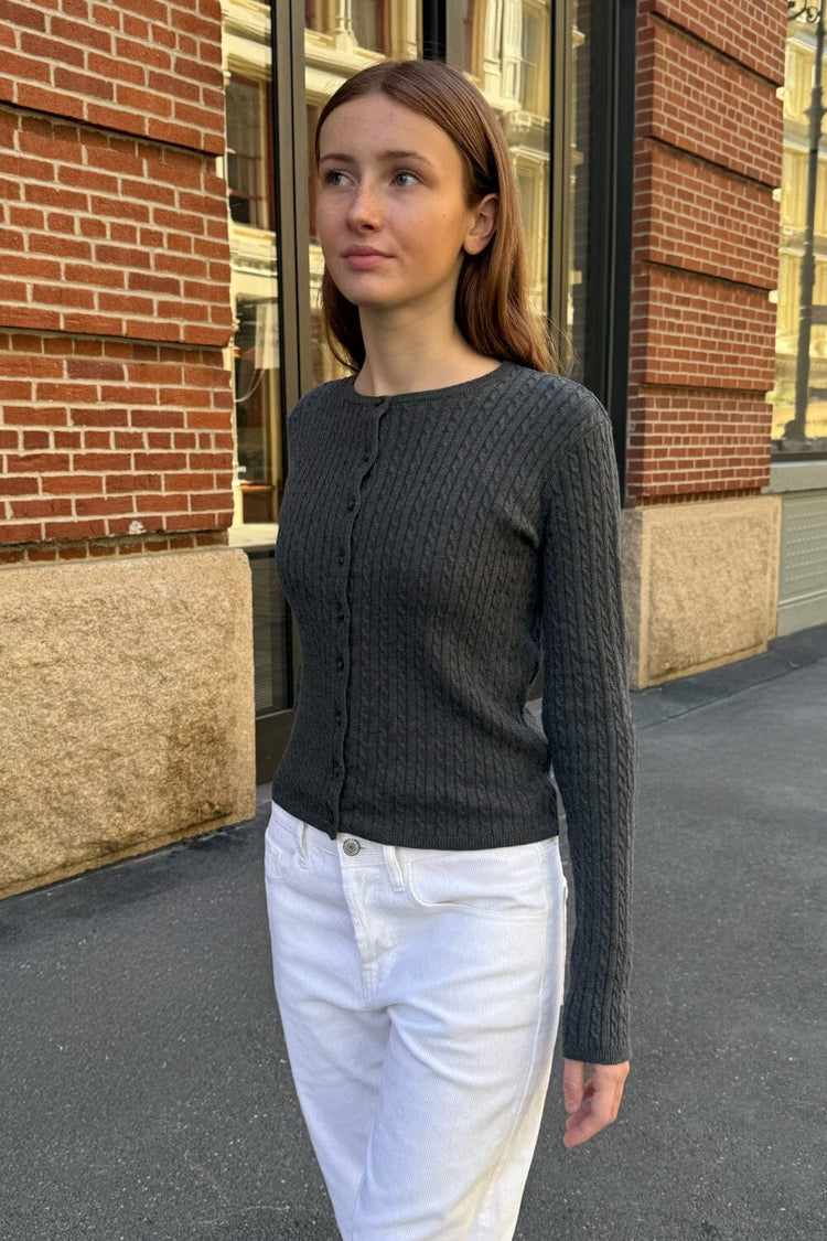 Zoe Cable Knit Cardigan | Dark Grey / XS/S