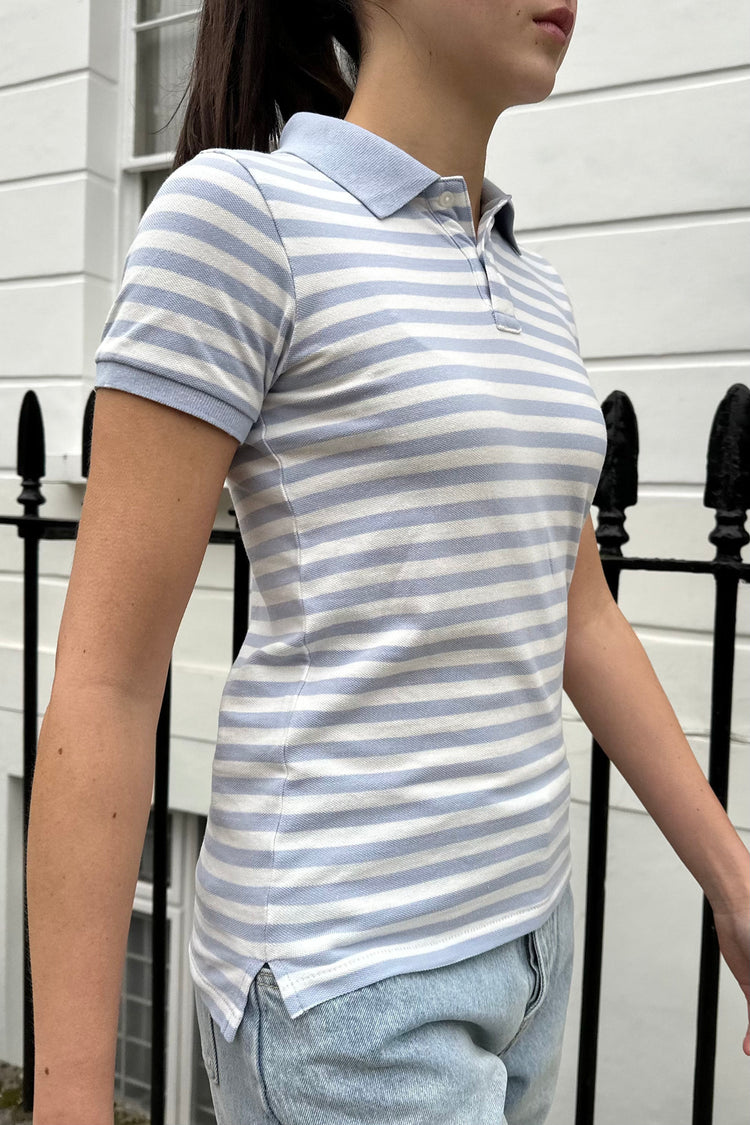 Lorrin Striped Top | Light Blue White Stripes
