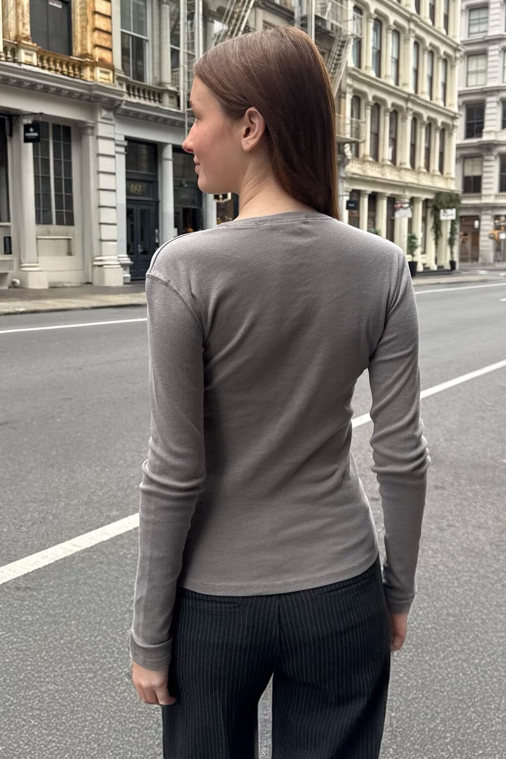 Ainsley Top | Light Charcoal Grey / XS/S
