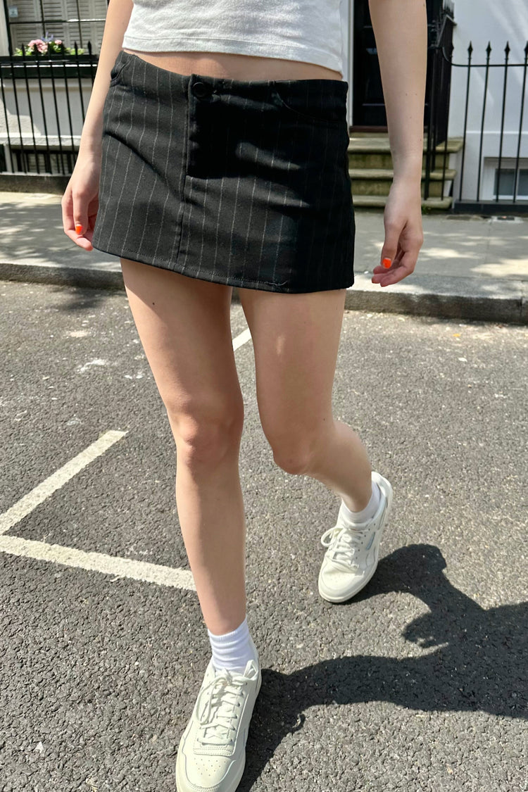 Louisa Striped Mini Skirt | Black White Striped / XS/S