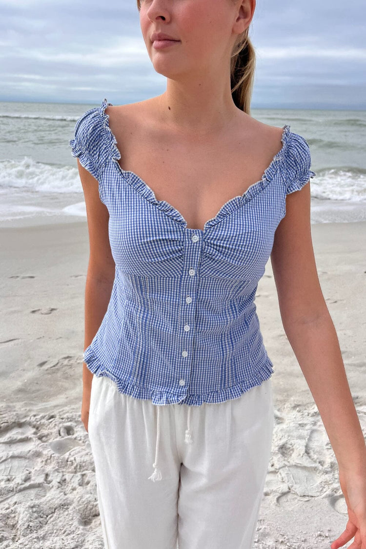 Elena Plaid Top
