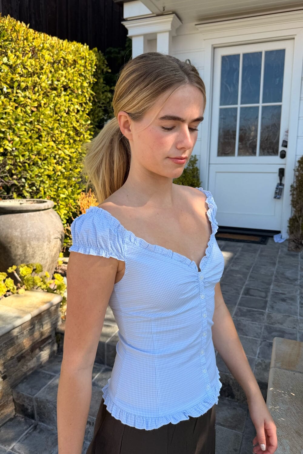 Square Light Blue and White / XS/S