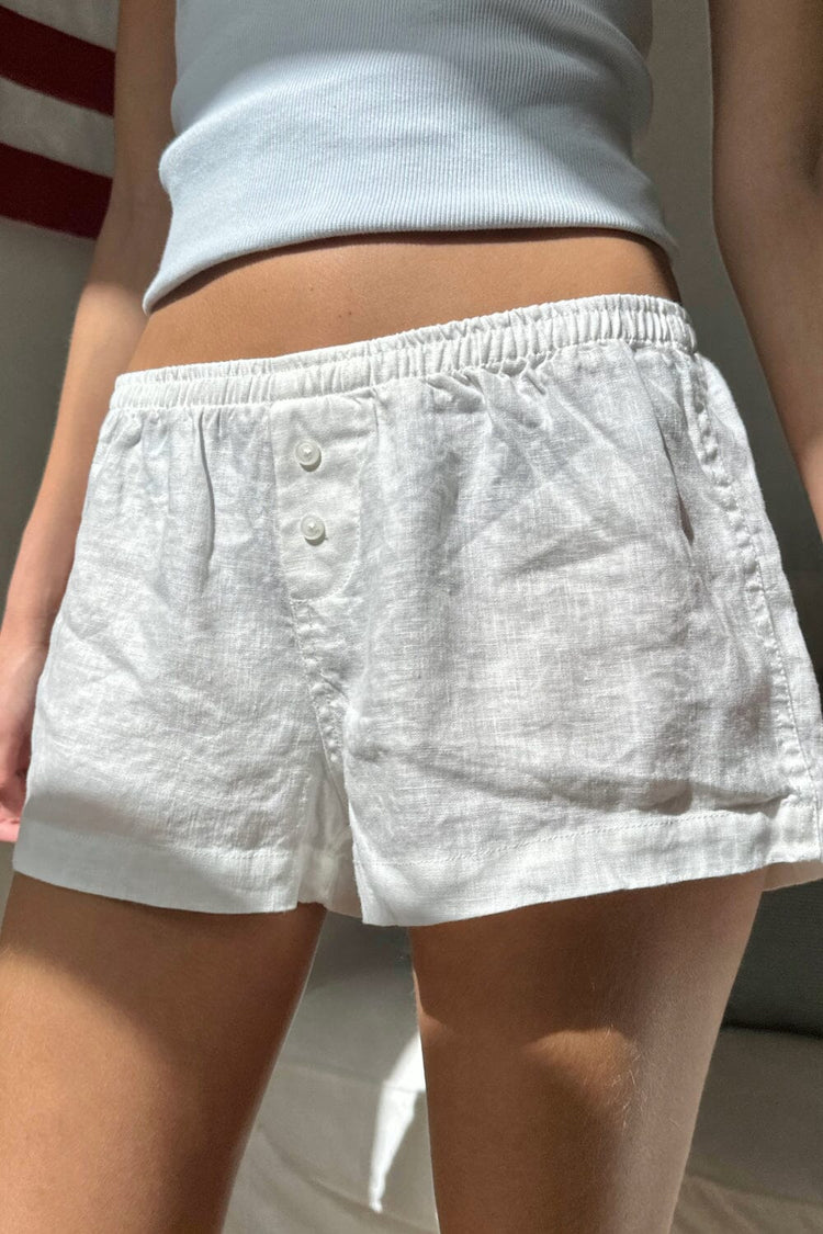 Aimee Linen Shorts | Natural White / XS/S