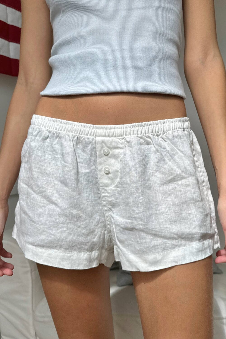 Aimee Linen Shorts | Natural White / XS/S