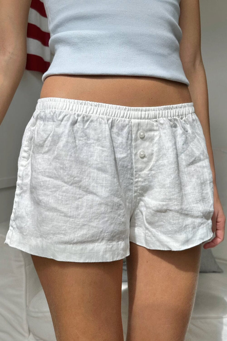 Aimee Linen Shorts | Natural White / XS/S