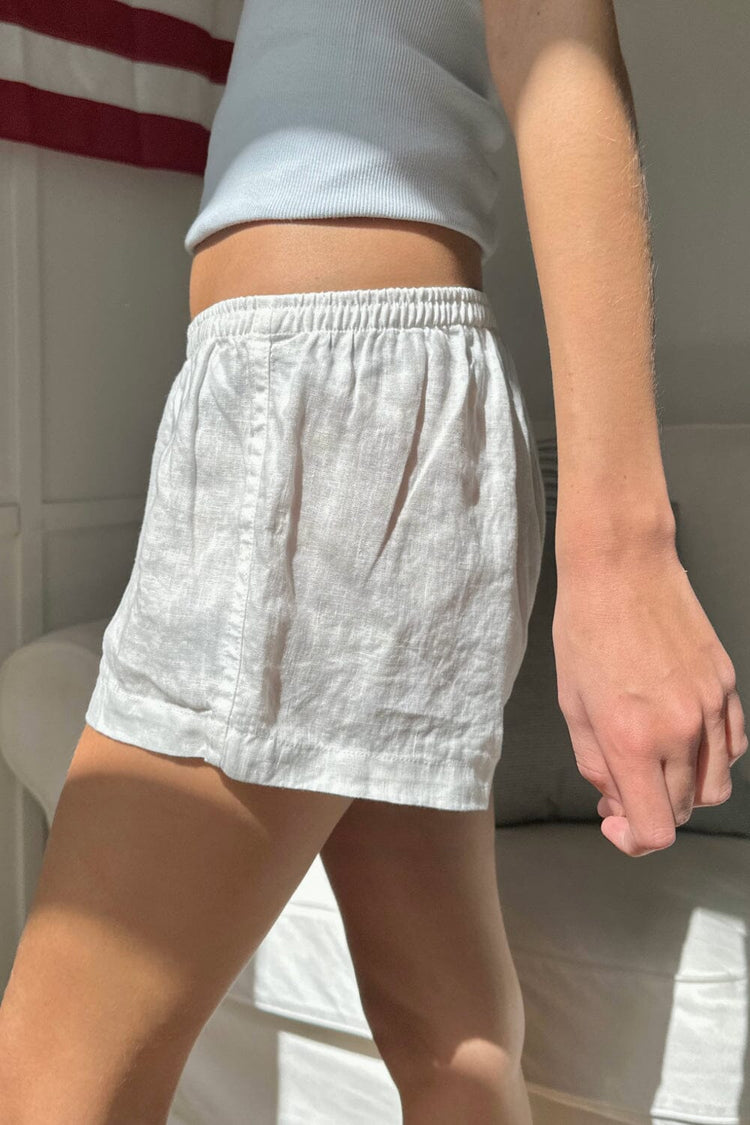 Aimee Linen Shorts | Natural White / XS/S