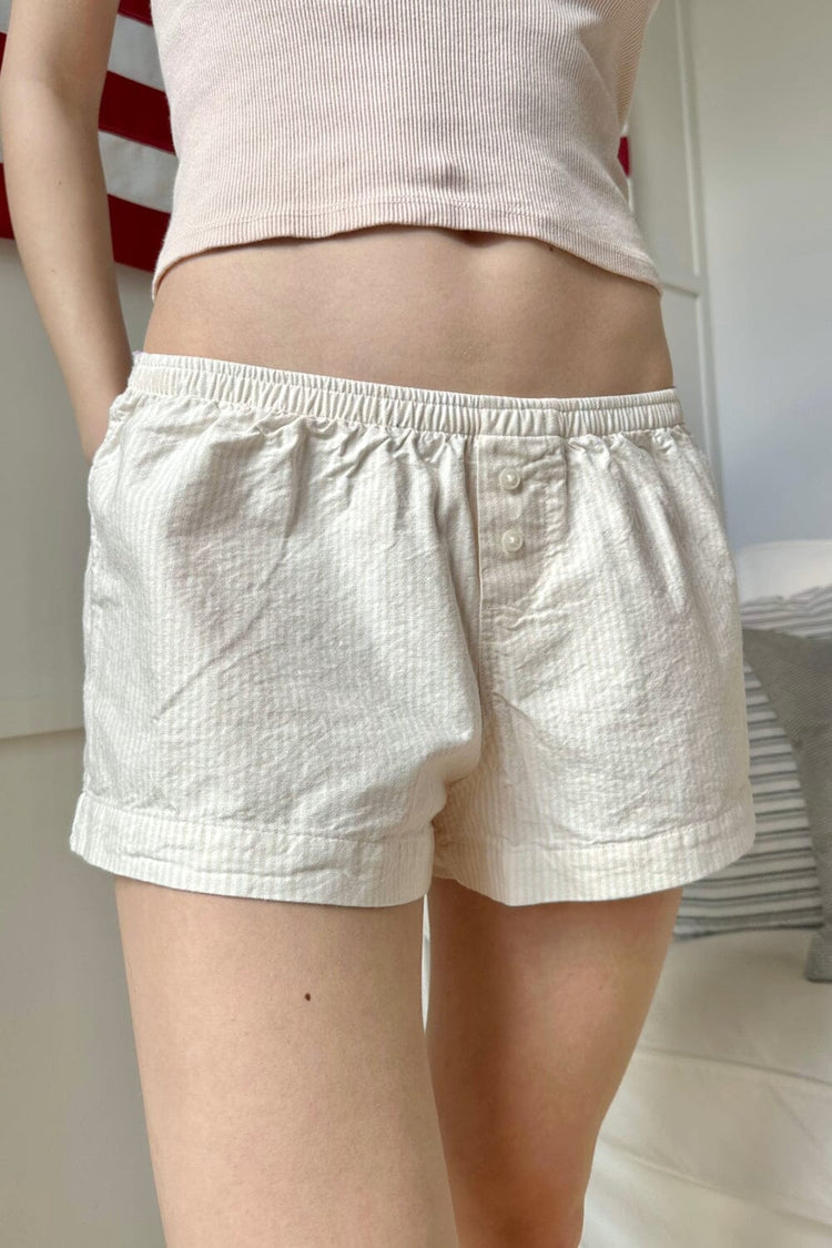 Keira Pajama Shorts | Peach Stripes / XS/S