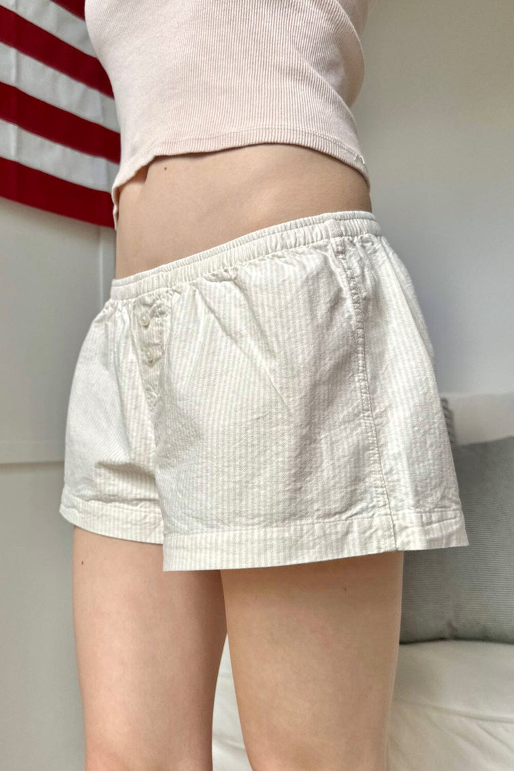 Keira Pajama Shorts | Peach Stripes / XS/S