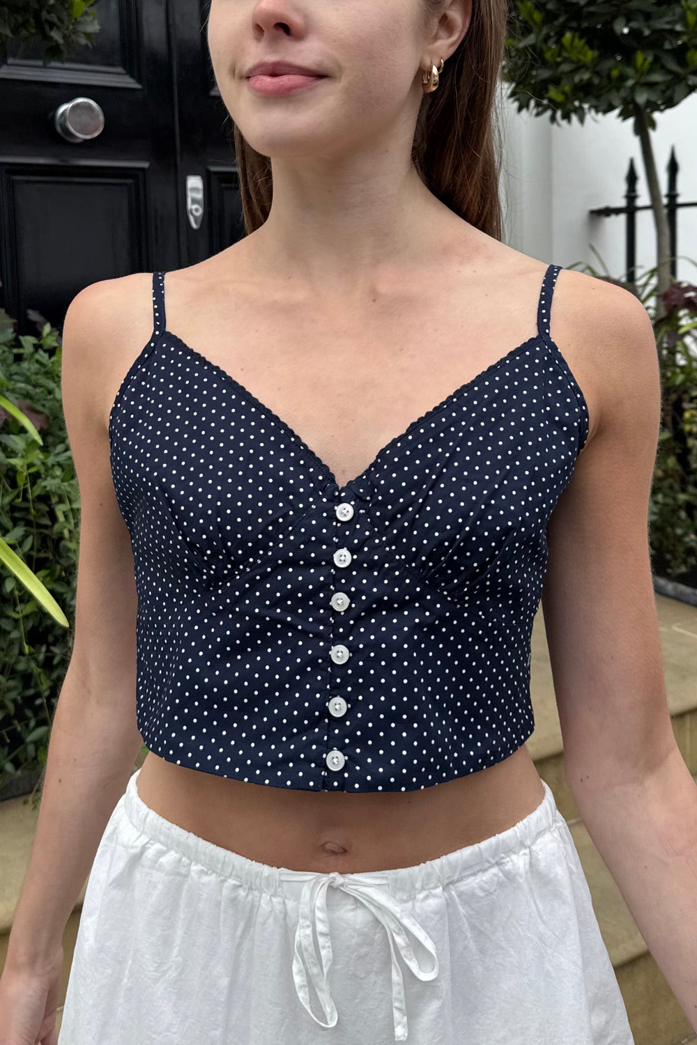 Navy With White Polka Dots