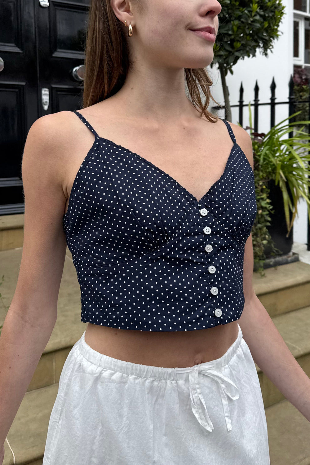 Navy With White Polka Dots