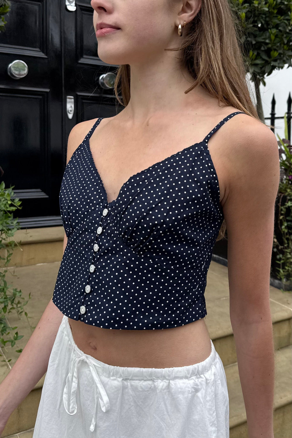Navy With White Polka Dots