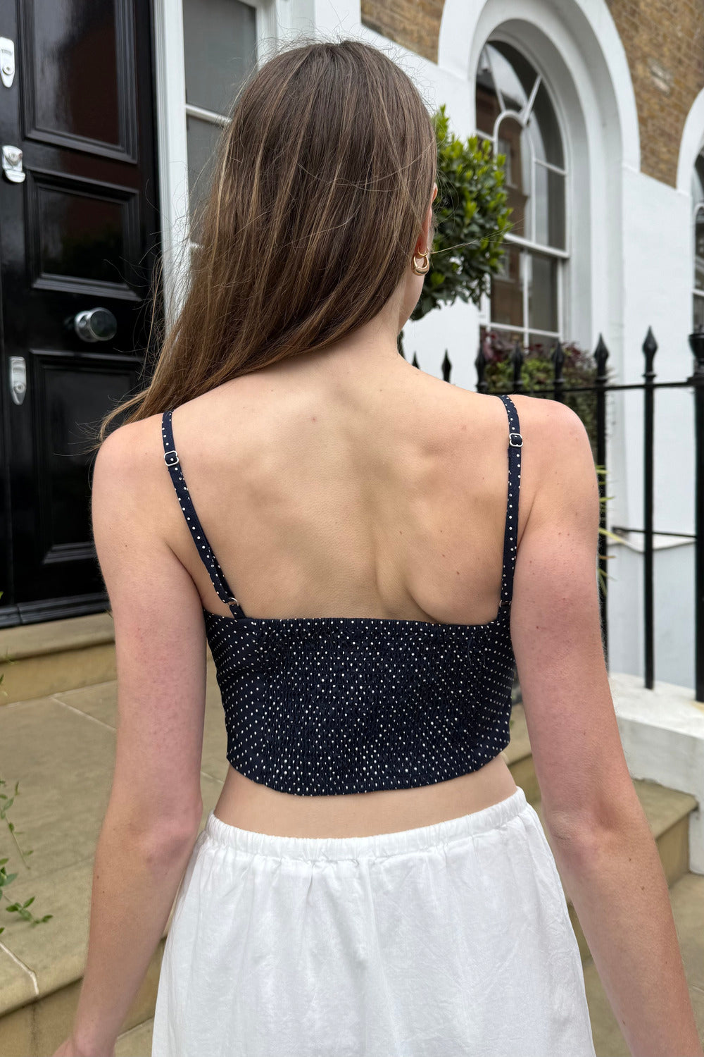 Navy With White Polka Dots