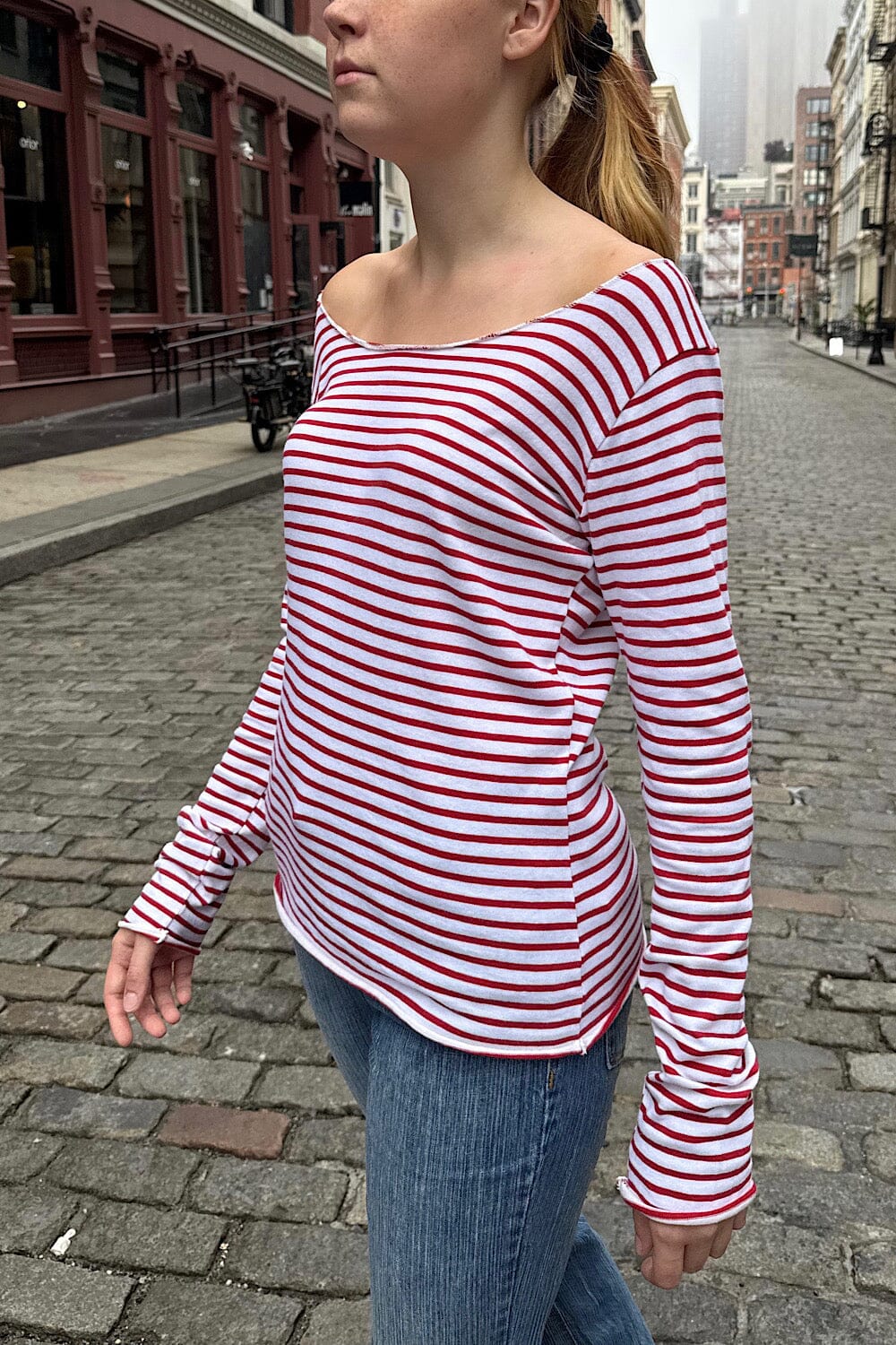 White With Red Striped / XS/S