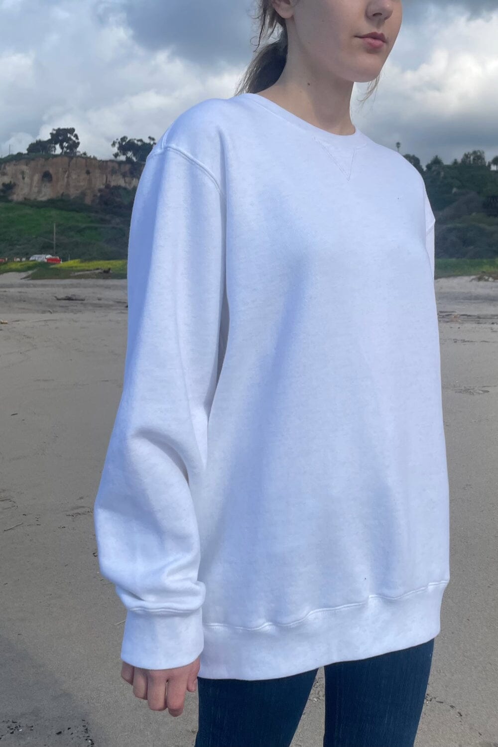 Off White Melange / Oversized Fit