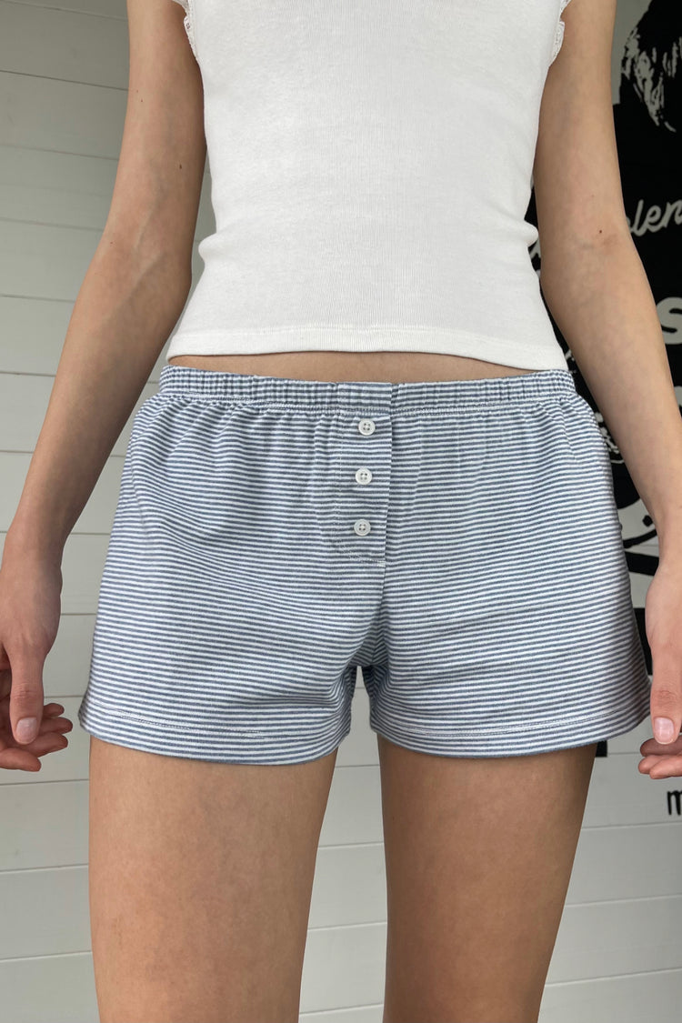 Keira Striped Sweatshorts | Blue And White Striped / XS/S