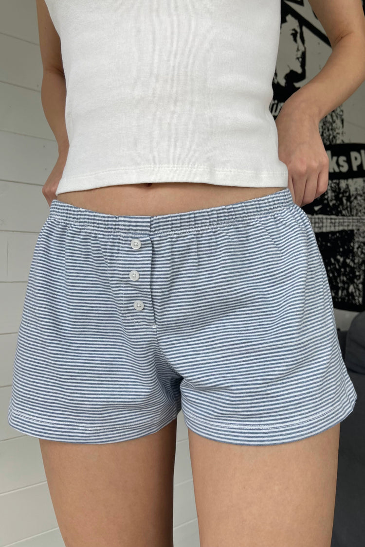 Keira Striped Sweatshorts | Blue And White Striped / XS/S