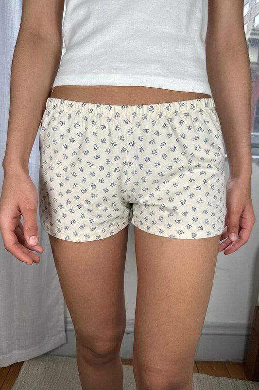 Ivory and Faded Blue Florals / XS/S