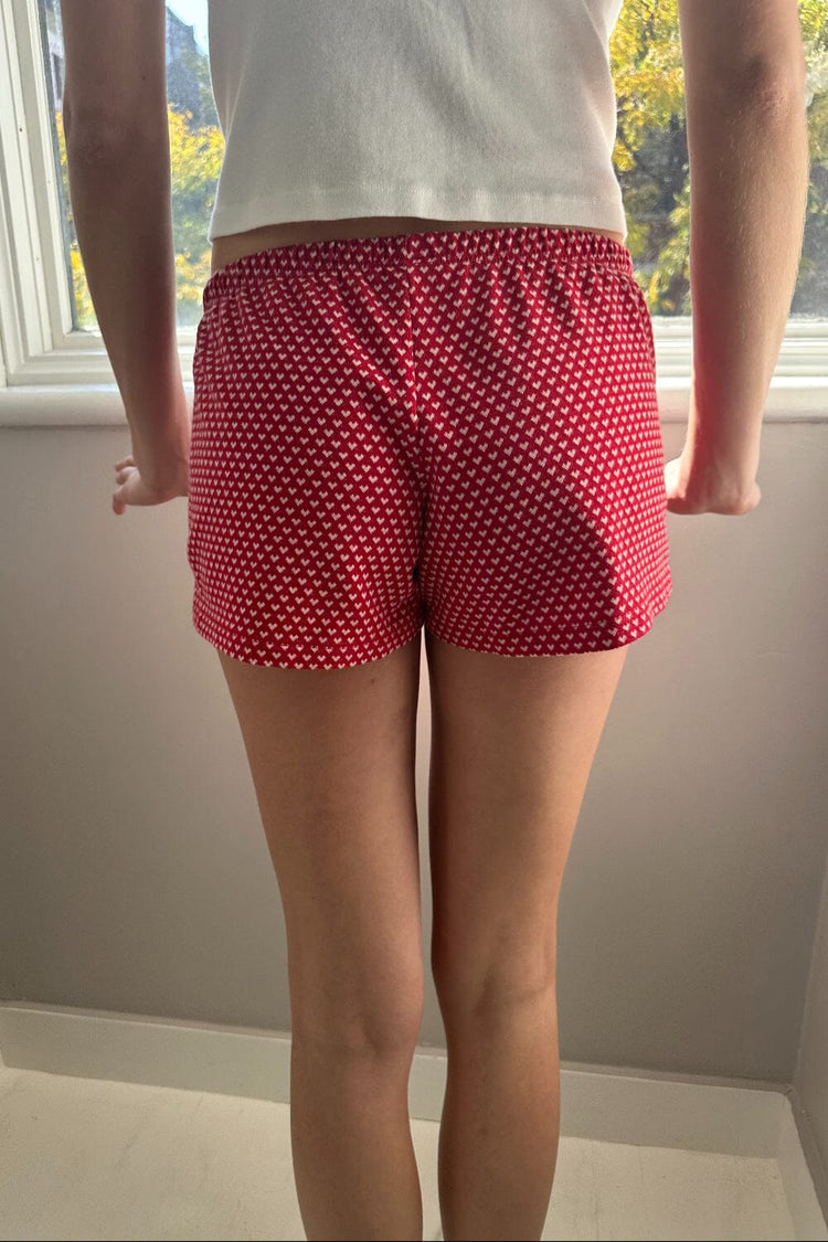 Emery Hearts Shorts | Red with White Hearts / XS/S