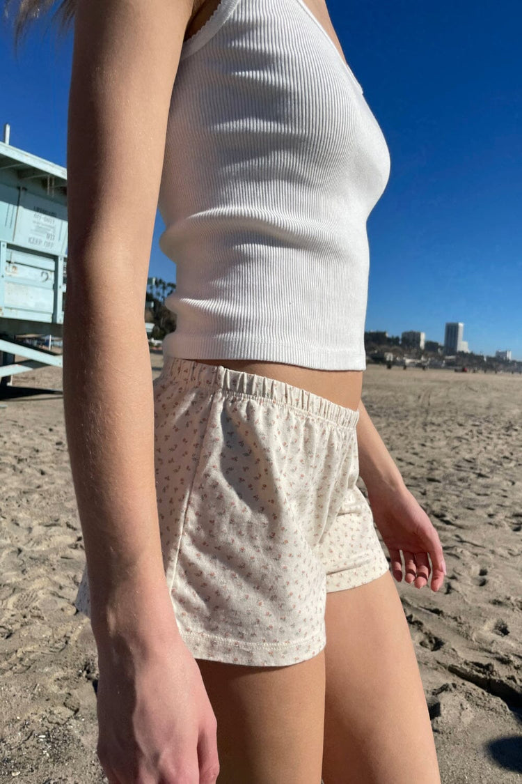 Emery Floral Sweatshorts | Ivory With Rose Pink Floral