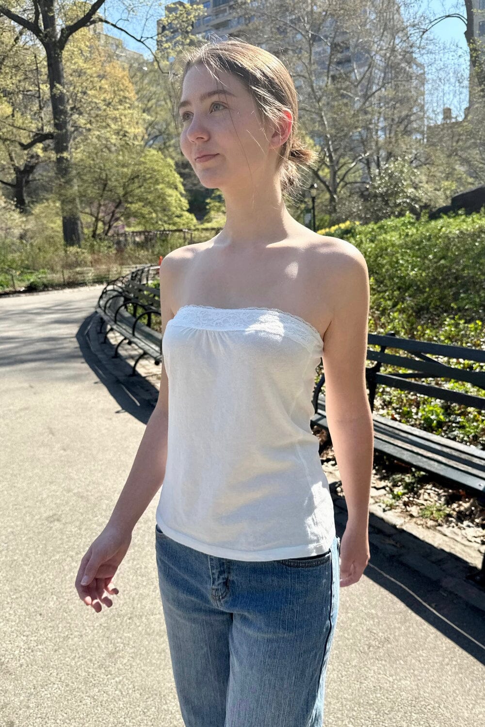 Lucky Tube Top | White Heather / XS/S