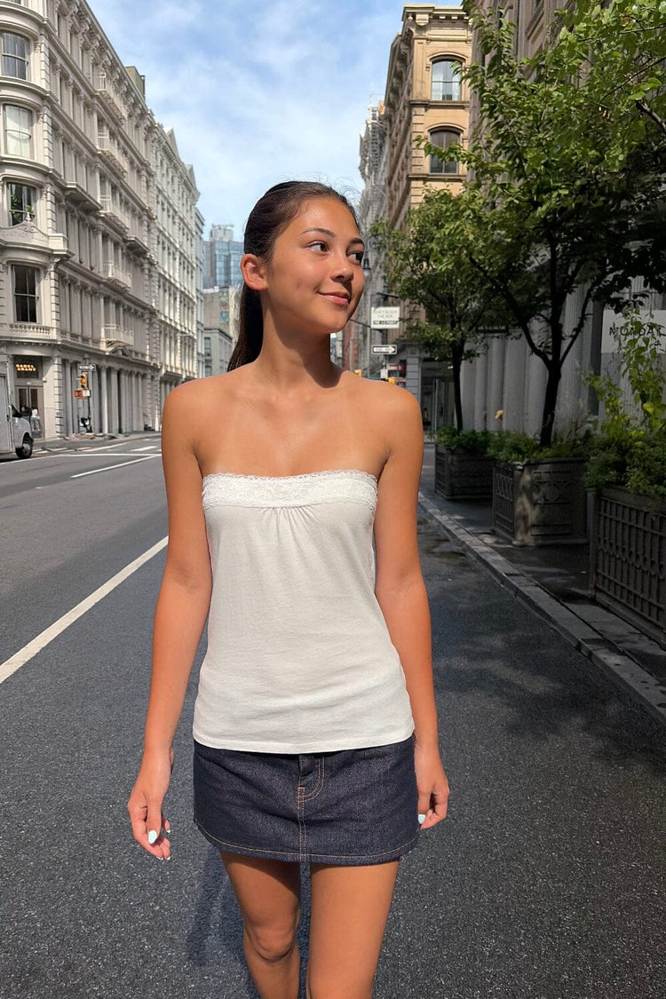 Lucky Tube Top | White Heather / XS/S